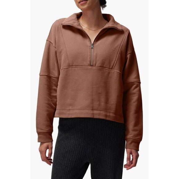 Spiritual Gangster Shay 1/2 Zip Pullover Sweatshirt Deep Rust Size S - Picture 12 of 12